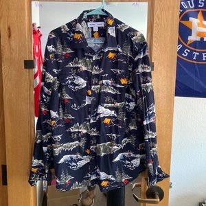 Old Navy Nature Button Down LARGE